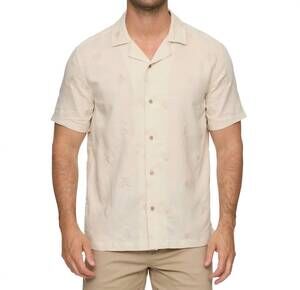NEW FLAGS & ANTHEM chandler collar shirt in beige